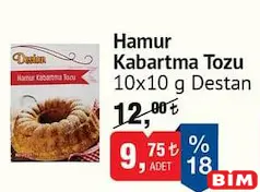 DESTAN HAMUR KABARTMA TOZU 10X10 G fiyat ve kampanya bilgisi
